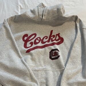 SC Gamecocks Gray Hoodie with Red Graphic